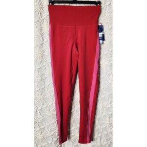 Champion Womens‎ 7/8 Leggings Size XS Red Pink Athleisure Colorful Yoga Gym